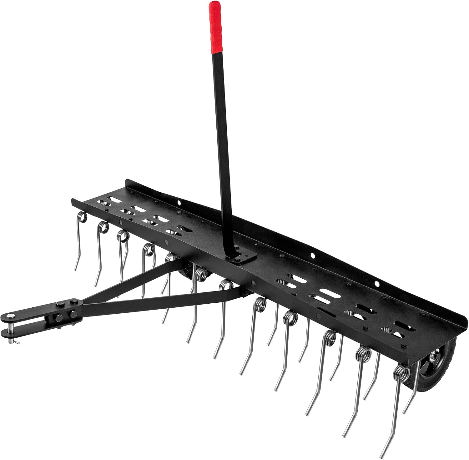 Gardening Tools Rake - Anhängbare Rasenbelüfter-Bürste, Hochleistungs-Federstahl-Rasenbelüfter, Gartentraktor-Aufsitzrasenmäher-Gartengerät, Schwarz, 1