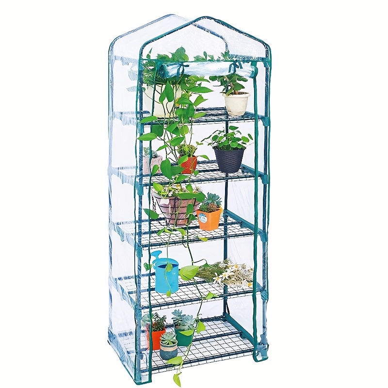 Greenhouse Mini Indoor - Tragbares 5-stöckiges Garten-Minigewächshaus für drinnen/draußen, transparente,