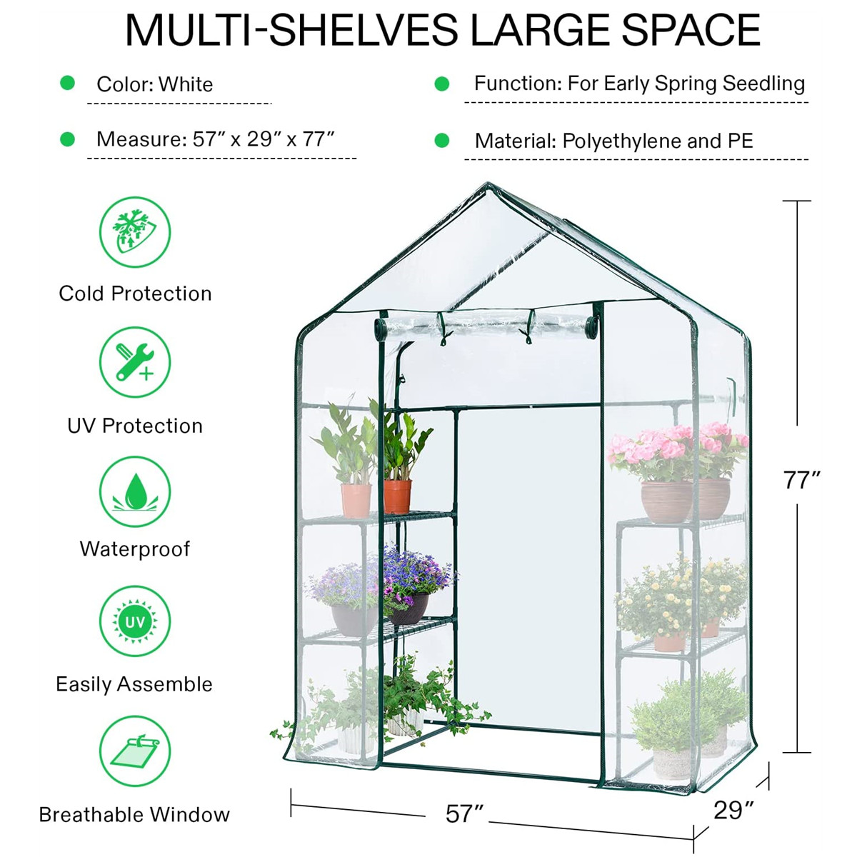 Begehbares 3-stöckiges Gewächs – Greenhouse Mini Indoor Bewertung und Preis